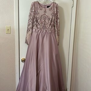 Betsy & Adam sequin embellished satin dress